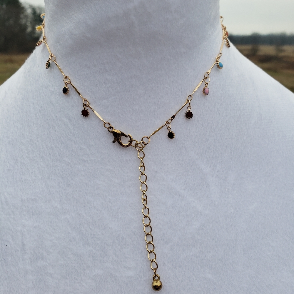 11. Small Sun Layering Necklace with Lobster Clasp - Picture 3 of 4